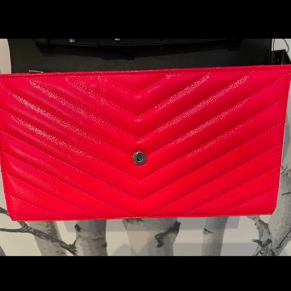 Matelasse Chevron Monogram Chain Wallet Neon Pink - Picture 9 of 14